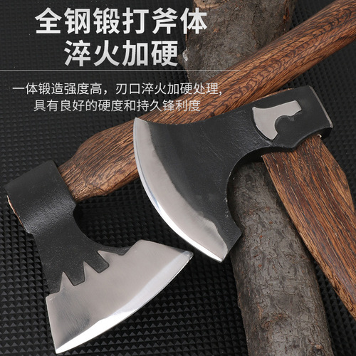 Ax forged household multi-purpose camping outdoor wood chopping iron multi-purpose high hardness special steel hardness high-end Internet celebrity