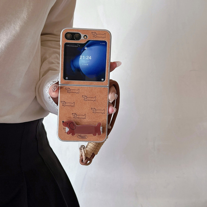 Samsung ZFlip6 Phone Case novaflip Three-Dimensional Brown Dog findn3flip Bracelet Case Samsung ZFlip6 Phone Case novaflip Three-Dimensional Brown Dog findn3flip Bracelet Case