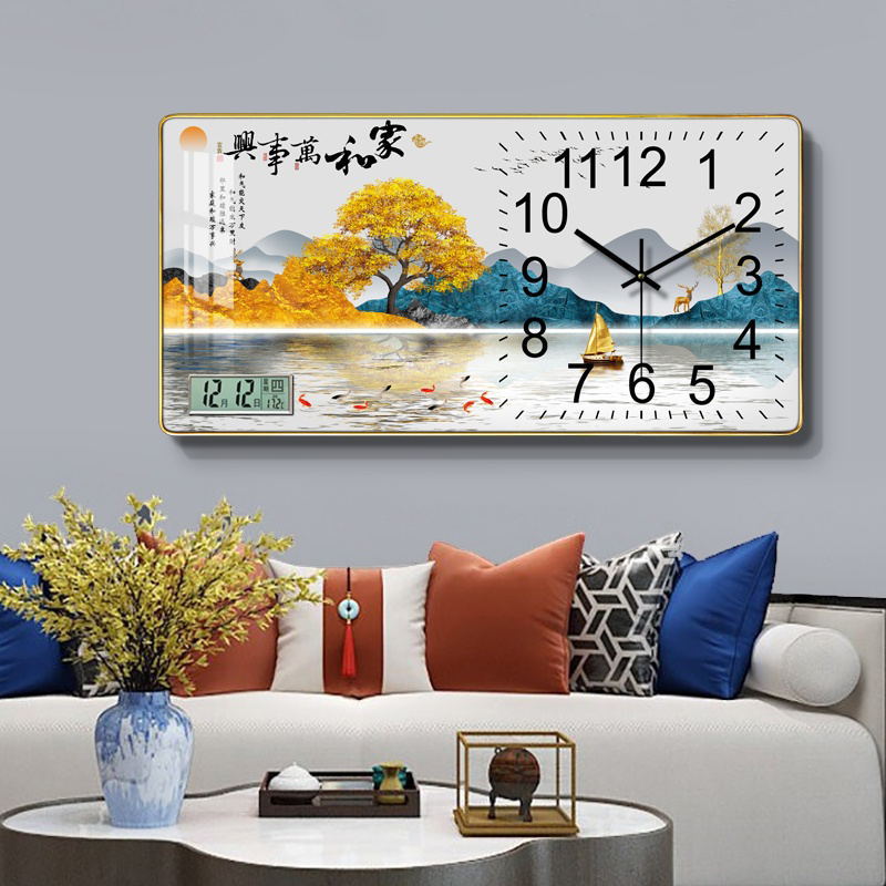 Reloj de pared con calendario perpetuo silencioso, con temperatura – reloj de cuarzo de moda, venta directa de fábrica.