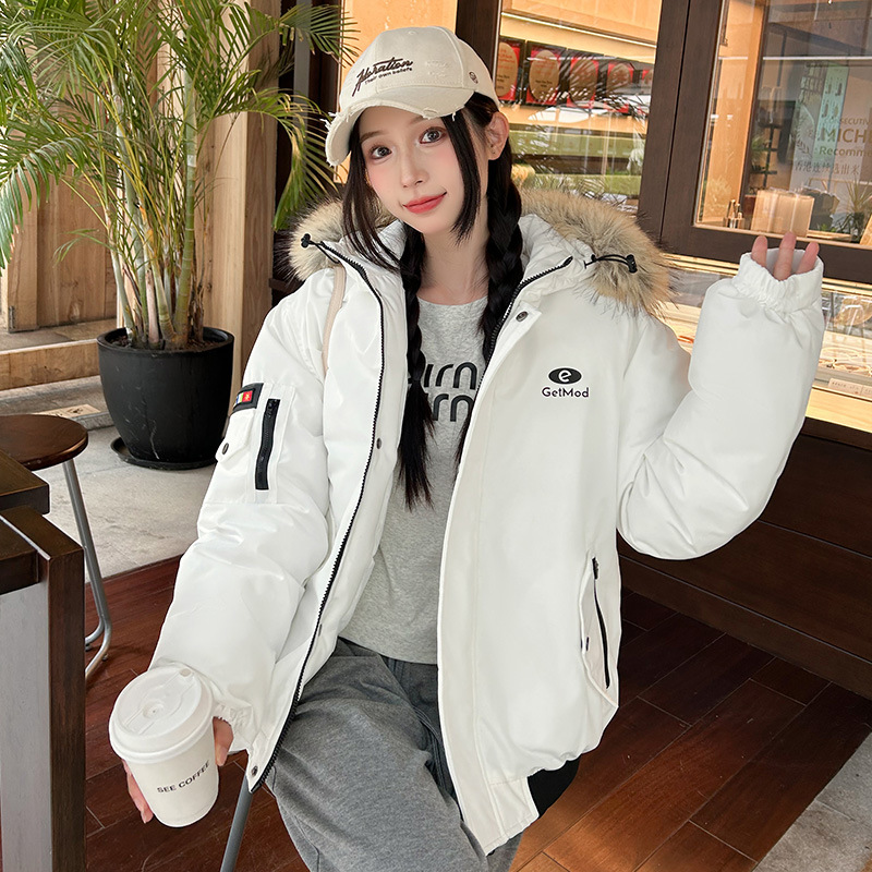 2025 invierno nuevo estilo coreano suelto calentamiento cuello de cabello casual parque ropa de algodón mujer engrosado diseño chaqueta de algodón image 7