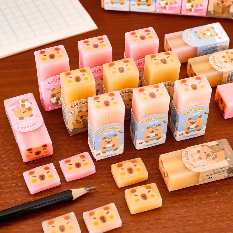 卡皮巴拉夹子橡皮擦小学生用干净少屑纠错橡皮幼儿园文具小礼品|undefined