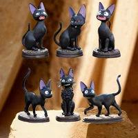 6 ведьм Черная кошка Аниме Мультфильм ручной работы Giji Cat Blind Box Модель куклы Игрушка Торт украшения
