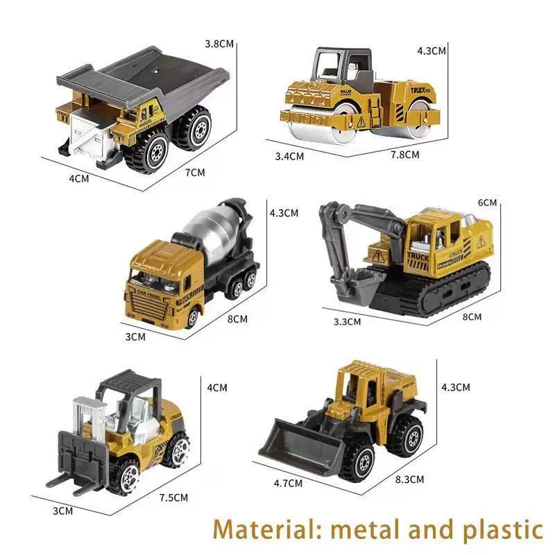 3到6岁男孩合金仿真工程车套装 挖掘机搅拌车 儿童爆款玩具礼物