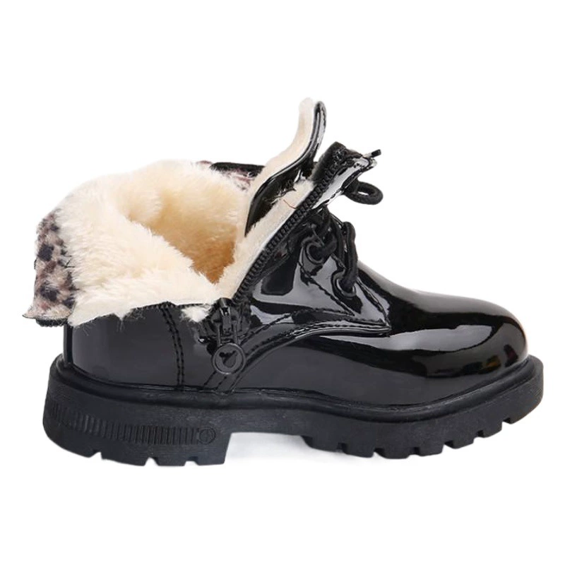 Детские сапоги осенне-зимние новые кожаные сапоги для мальчиков, нескользящие сапоги для девочек на флисовой подкладке, теплая детская хлопковая обувь среднего и большого размера, короткие сапоги