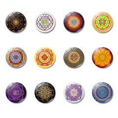 Sacred Geometry Sri Lanka Crystal Glass Fridge Magnet Magnetic Sticker Creative Home Decor Whiteboard Sticker Gift 