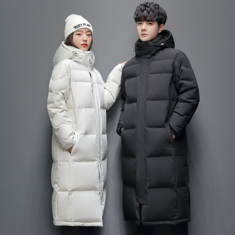 Men's Long Cotton Coat, Over-The-Knee, 2025 Couple Style, Thickened Jacket, Fashionable Casual Style, Korean Version, Wholesale Winter Style