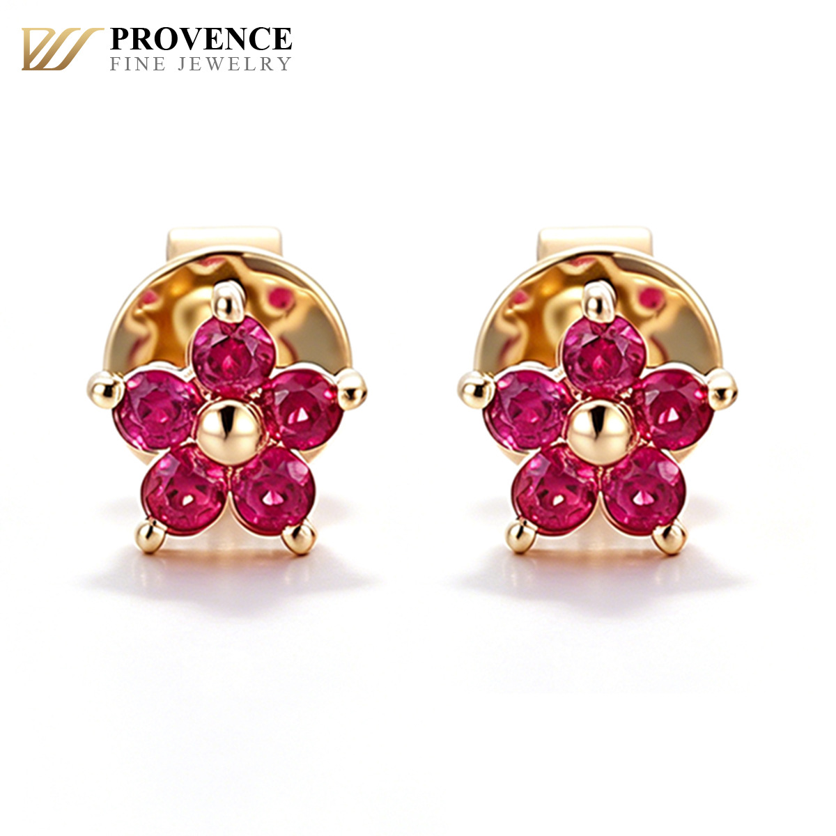 Cross-border European and American 14K gold cultivated Jedi warrior flower earrings, versatile everyday colored gemstone jewelry, birthday gift