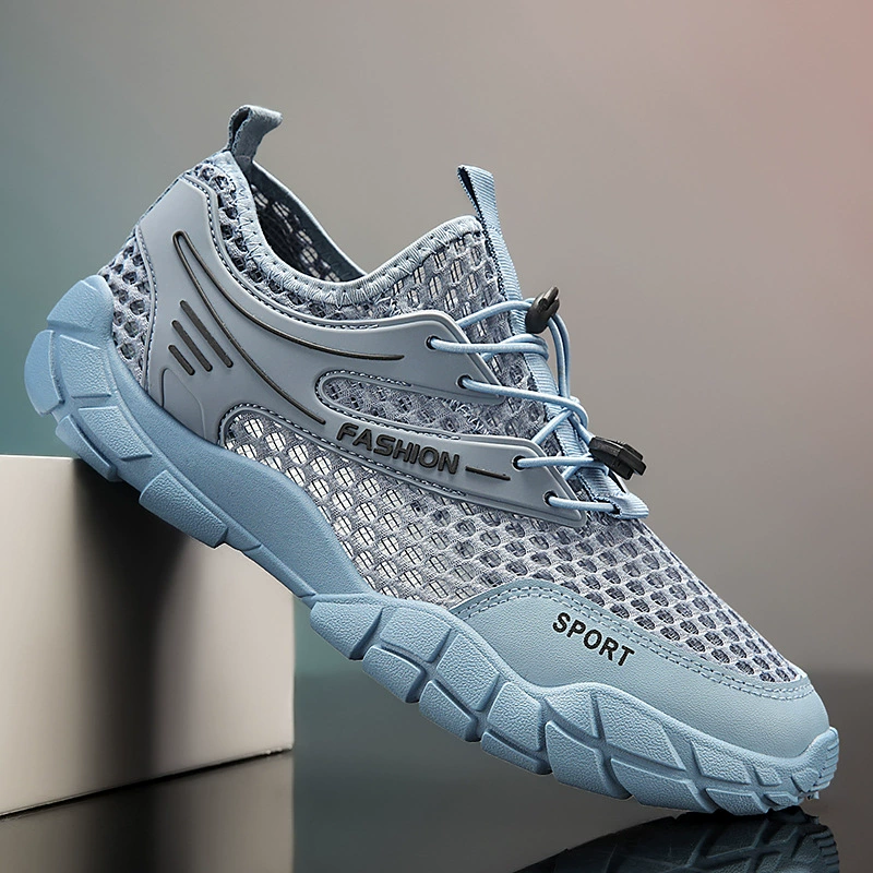 Мужская сетчатая обувь, летняя тонкая мужская обувь с дышащей сеткой, походная обувь с одной сеткой, летняя повседневная спортивная обувь с сеткой
