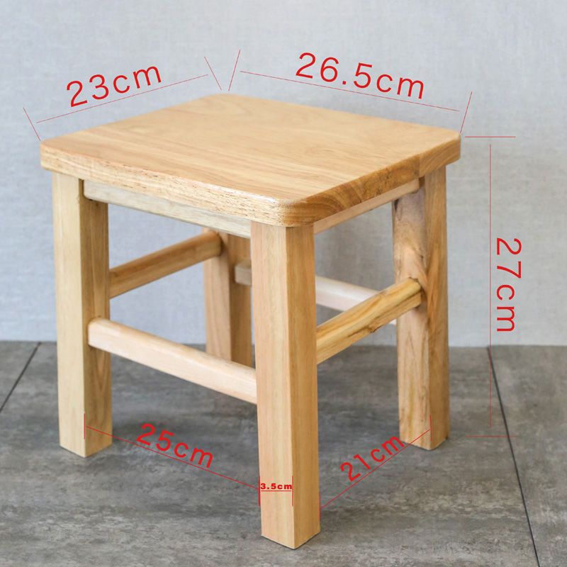 Taburete cuadrado pequeño Taburete de mesa de centro doméstico Taburete de pesca Taburete de cambio de zapatos Taburete de lavandería Taburete enano de madera maciza Taburete de roble para niños adultos