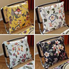 2024新款中式花鸟棉麻风高档沙发大抱枕含芯床头靠垫枕套