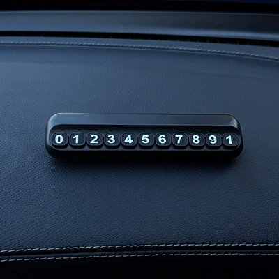 Nömrəli dayanma kartı: Plate Car Creative Car Phone - lychee-free-black-square-number-plate