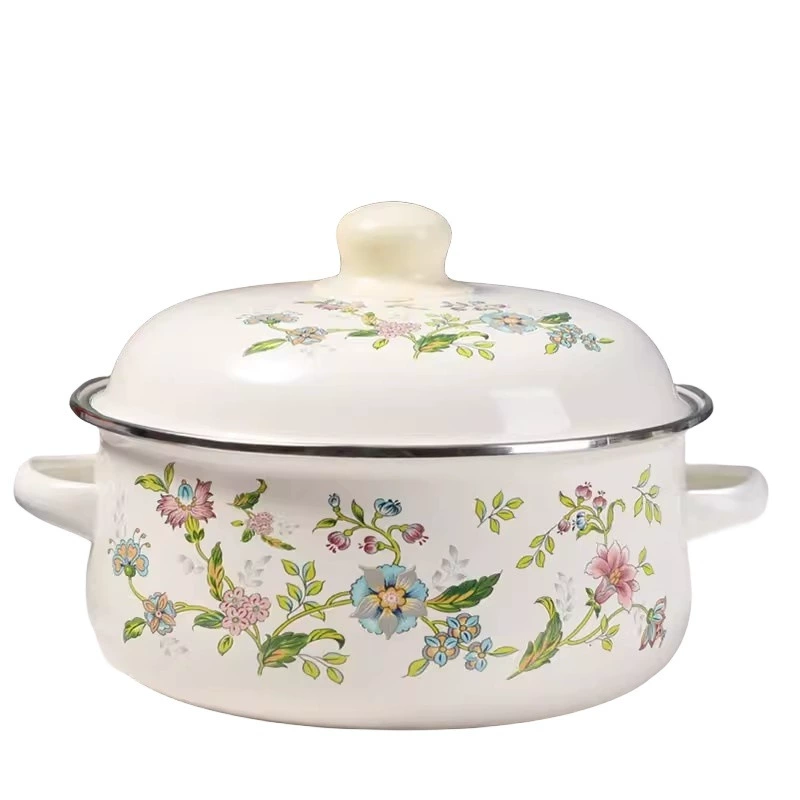 Утолщение 16-20CM набор из трех частей эмалированной эмалированной кастрюли