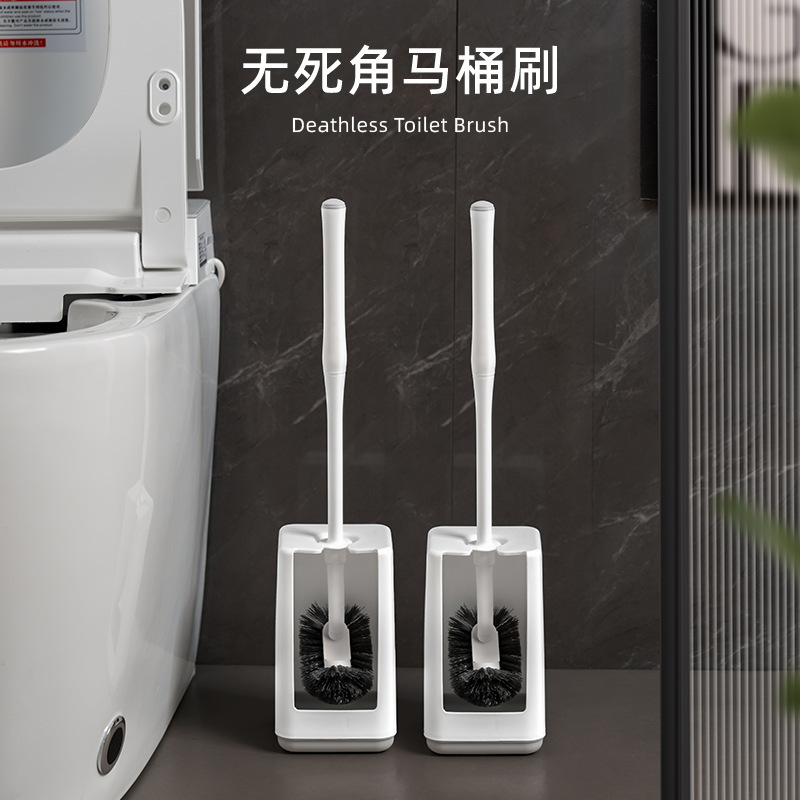 Toilet Brush Set for Home Use with No Dead Corners, Long Handle Cleaning Brush for Bathroom, Toilet Brush with Base Toilet Brush Set for Home Use with No Dead Corners, Long Handle Cleaning Brush for Bathroom, Toilet Brush with Base