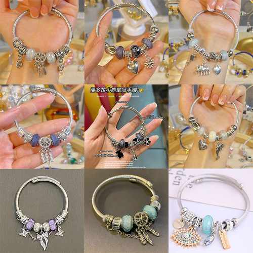 Same style crystal bracelet crown butterfly metal accessories bracelet colorful tree of life adjustable hand jewelry wholesale