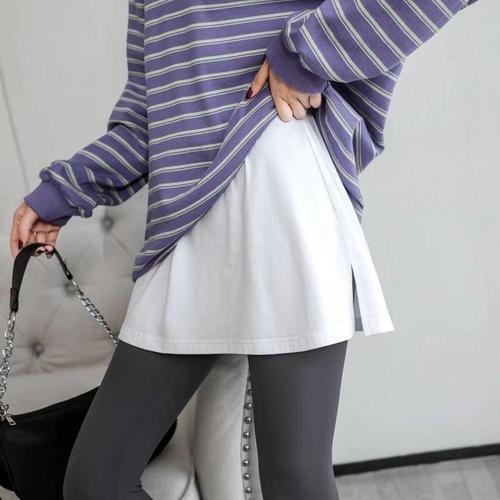 Women's Autumn/Winter Hoodie Base Layer with Skirt, Overlapping Hem to Cover Bottoms, Versatile Short Skirt for Wholesale