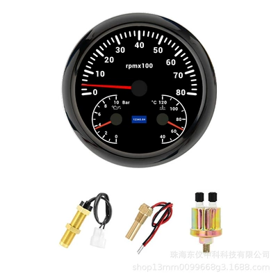 Temperature Gauge — automobile instrument - black-cover-8k-speed-oil-pressure-bar-water-temperature-three-in-one