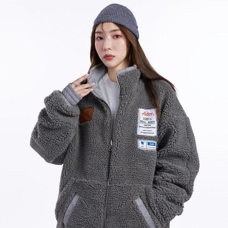 ADER Coat Lamb Wool Coat Women's Fleece Two-sided Wear Thickened Cotton-padded Jacket Autumn and Winter New Style Lamb Wool Coat