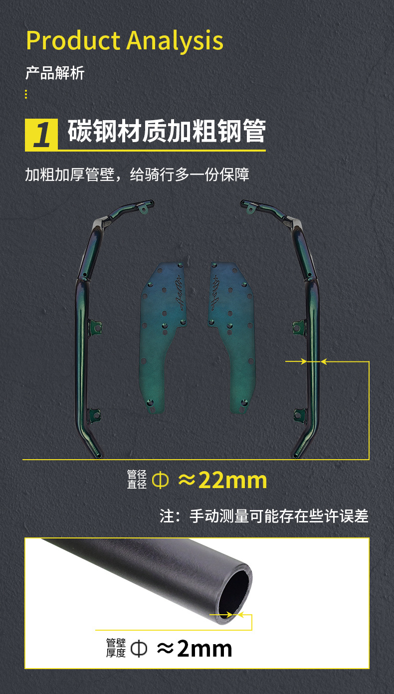 Suitable for Chunfeng Aura150 Front and Rear Exhaust Bumpers, Full Surround Guard Bars, Folding Backrest, Anti-Fall Modification