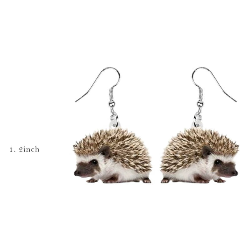 Петух Корова Хомяк Поросенок Цыпленок Ежик Белка Кролик Черная Кошка Фаду Щенок Хамелеон Животные Серьги