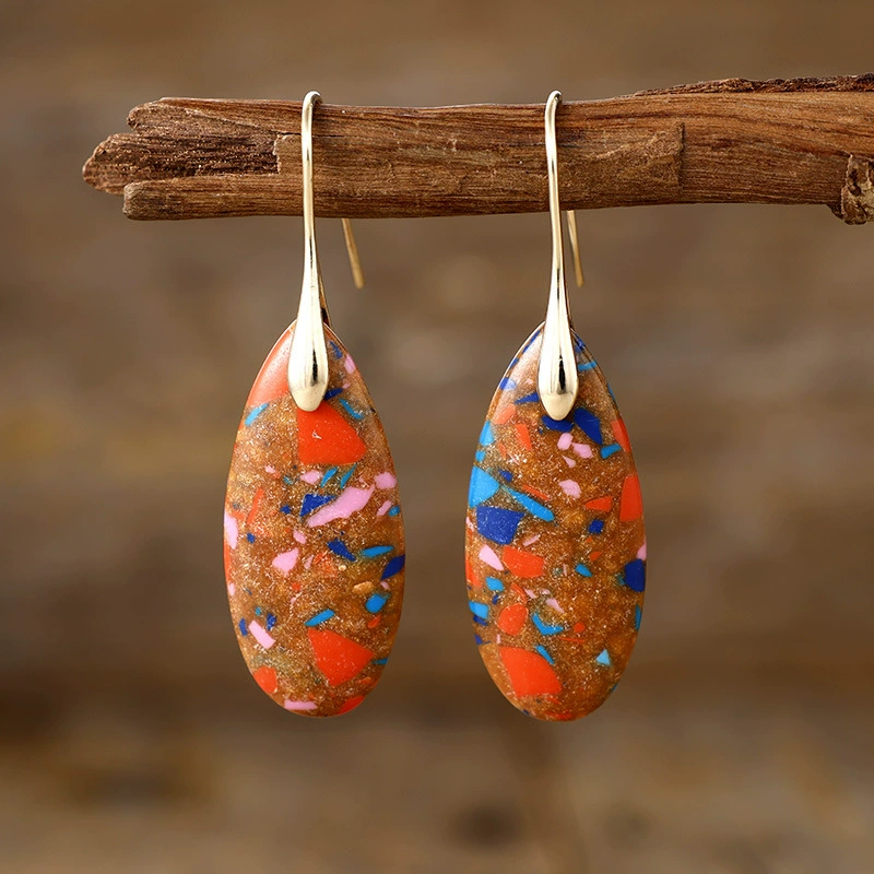 Трансграничный коммерциал новый богемный камень капли воды серьги серьги европейские и американские модные украшения ювелирные изделия