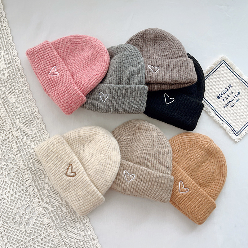 Casual, Simple Style Style Multicolor Color Children Unisex Casual Simple Style Solid Color Embroidery Wool Cap