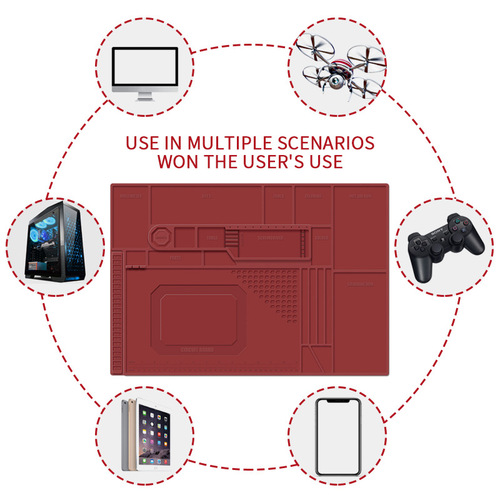 Mobile phone computer motherboard repair silicone pad with magnetic repair screw position pad soldering iron hot air gun soldering station work pad