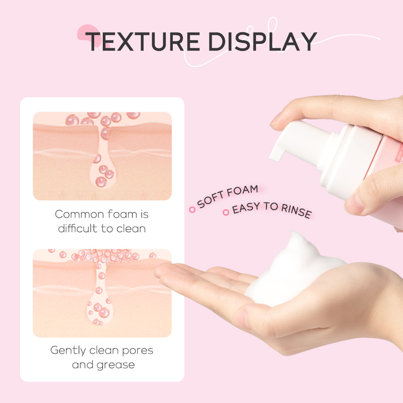 LAIKOU Sakura Mousse limpiadora 100ml limpiador espumoso espeso limpiador y hidratante Dropshipping