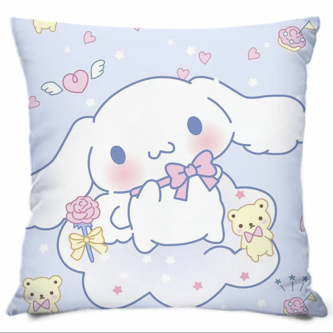 Almohada con estampado de dibujos animados de Sanrio, linda almohada de sofá para dormitorio, cojín de cabecera, cojín de asiento con soporte lumbar para coche
