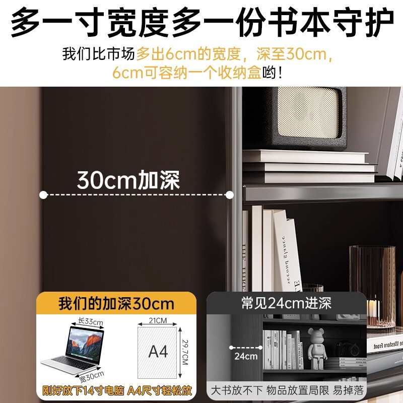 实木书架复古黑色书柜置物架家用客厅靠墙展示柜子收纳柜沙发边柜|undefined