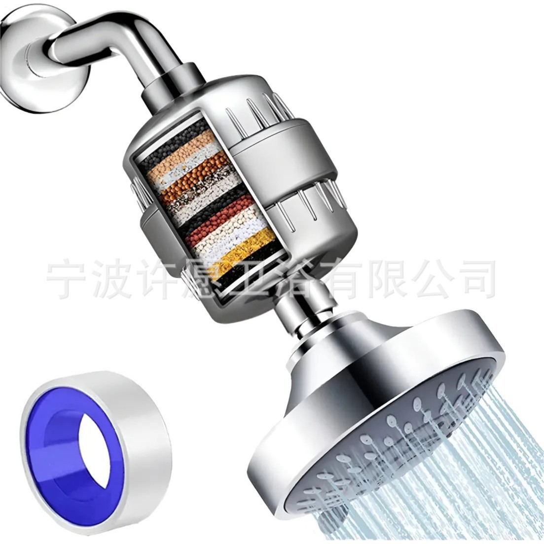 Cabezal de ducha ajustable de 4 pulgadas y 5 velocidades con filtro de 15-25 niveles para baño y caseta de ducha, pequeño set de ducha superior transfronterizo.