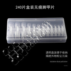 Manicure and pedicure pieces 240 pieces, folded, traceless, transparent fake nails, toenails, fully attached pedicure pieces, manicure nails