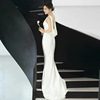 Wedding dress, french style, backless, "fish tail" cut, lace dress