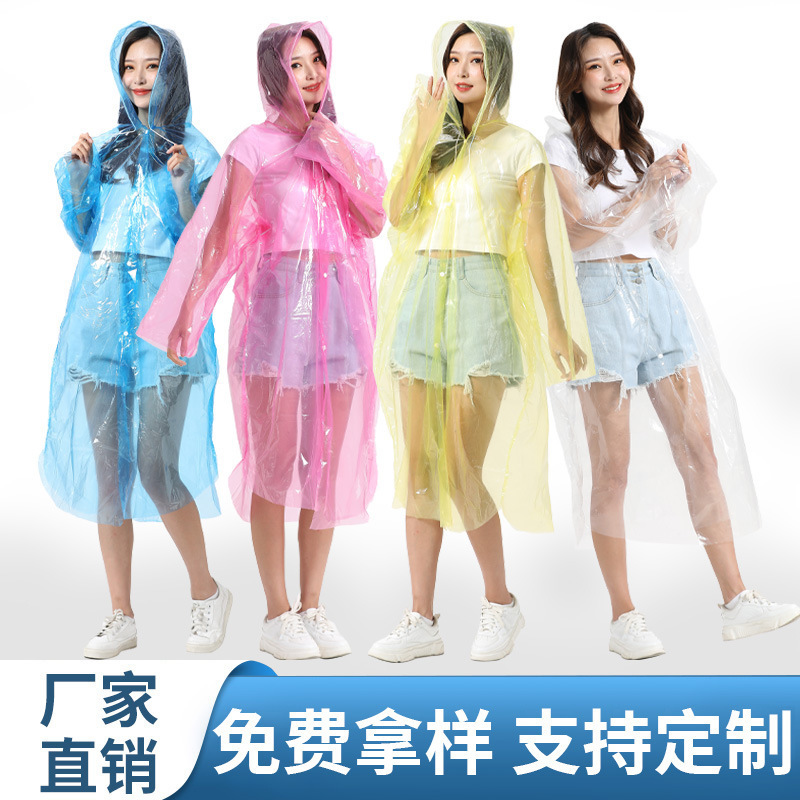 Disposable Raincoat for Tourist Attractions, Outdoor Rafting, Adult Extended and Thickened Pe One-Piece Disposable Rain Poncho Wholesale Disposable Raincoat for Tourist Attractions, Outdoor Rafting, Adult Extended and Thickened Pe One-Piece Disposable Rain Poncho Wholesale