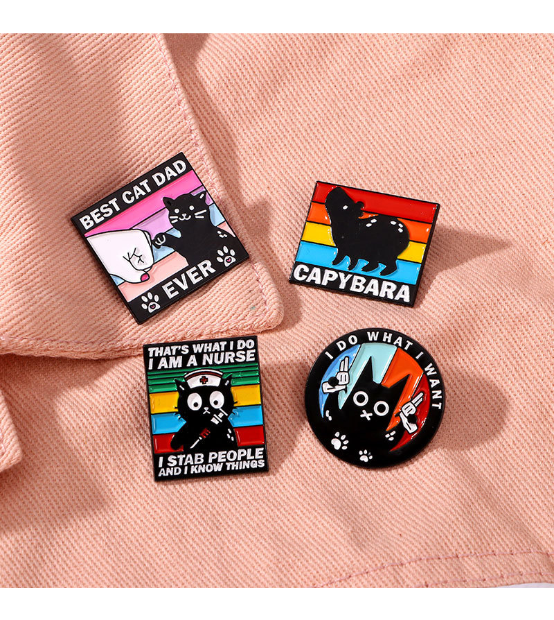 Enamel, Enamel Craft Cute Pin Animal Cartoon Letter Alloy Enamel Unisex Brooches