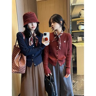 Fashion Sweater Knitted Sweater Cardigan Spring Women's High Sense 2025 New Korean Long Sleeve Slim Top Coat