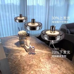 オリジナルクリエイティブスタイルの3ヘッドレストランシャンデリアライト高級キングレイクモダンシンプルワンラインロングアイランドガラスシャンデリア