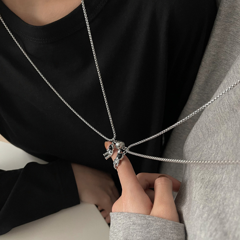 Pendant Necklace Classification Hip-hop Astronaut Stainless Steel Alloy Unisex Pendant Necklace