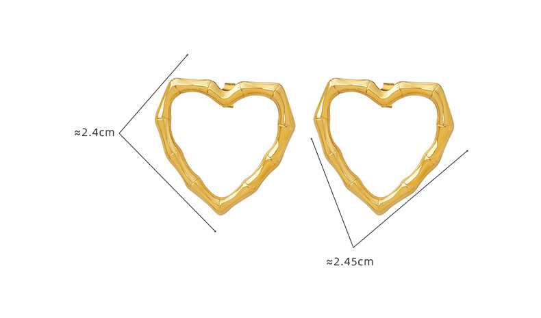 Elegant Heart Shape Titanium Steel Plating Ear Studs 1 Pair