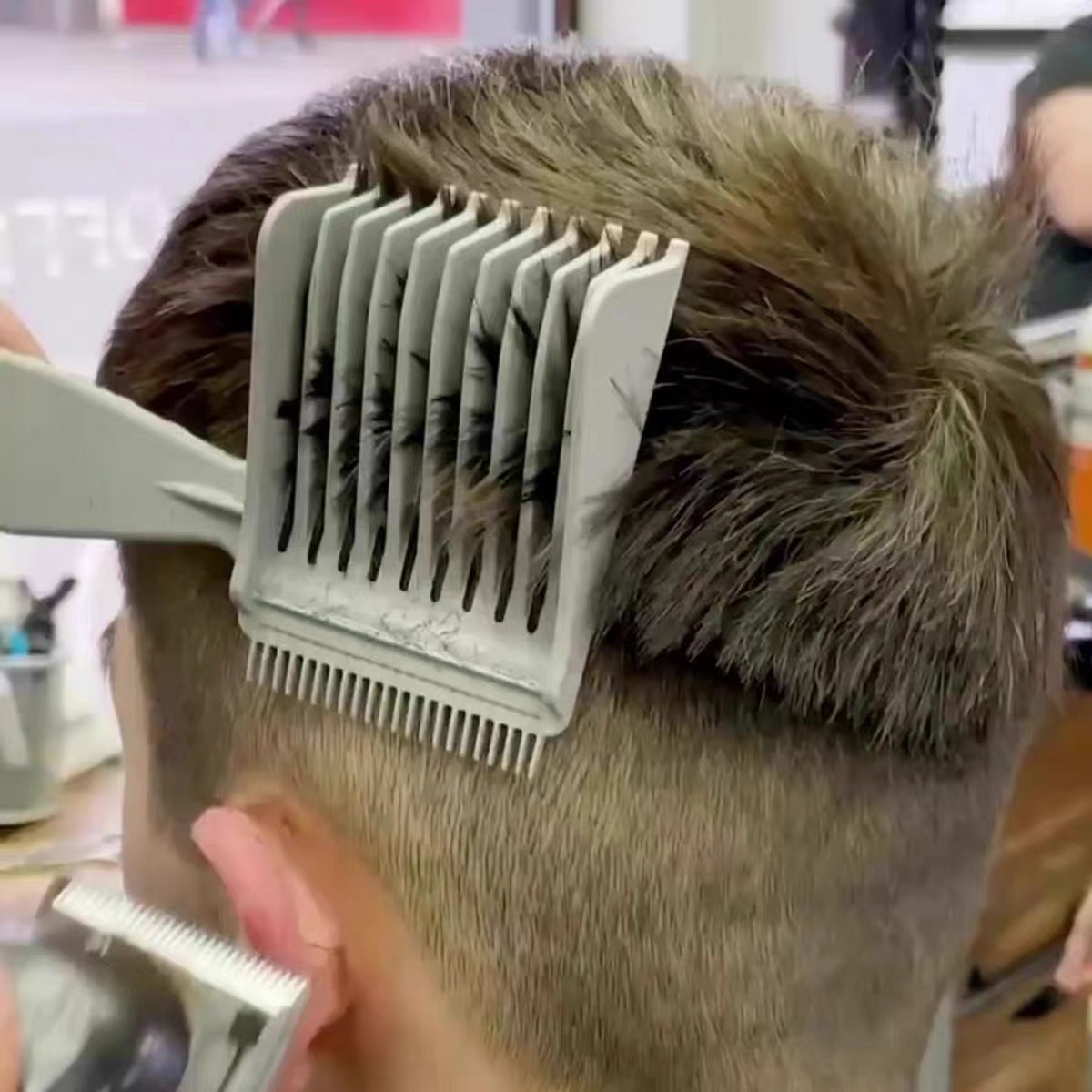 Cross-Border Men's Hair Clipper Comb, Salon Long-Handle Styling Flat-Top Comb, Home-Use Pompadour Comb, Flat-Top Comb