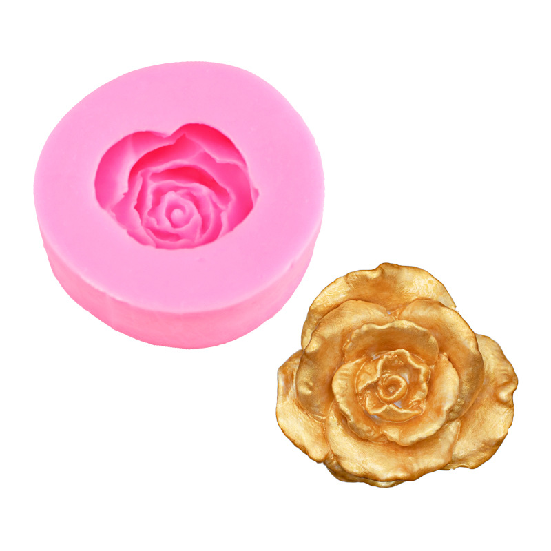 Nueva flor molde de silicona Rosa Camelia jabón hecho a mano vela aromaterapia hornear decoración Accesorios