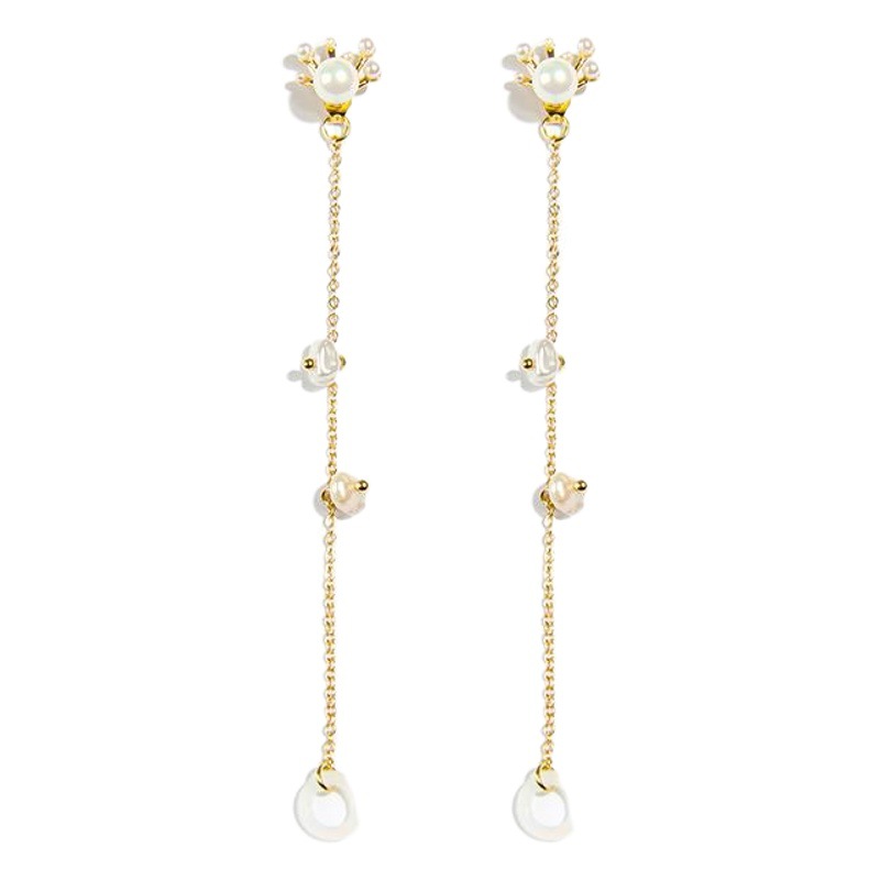 Kenjie aguja de plata auricular bluetooth inalámbrico cadena anti-perdida femenina estilo coreano pendientes frescos diseño original espárragos oreja de moda