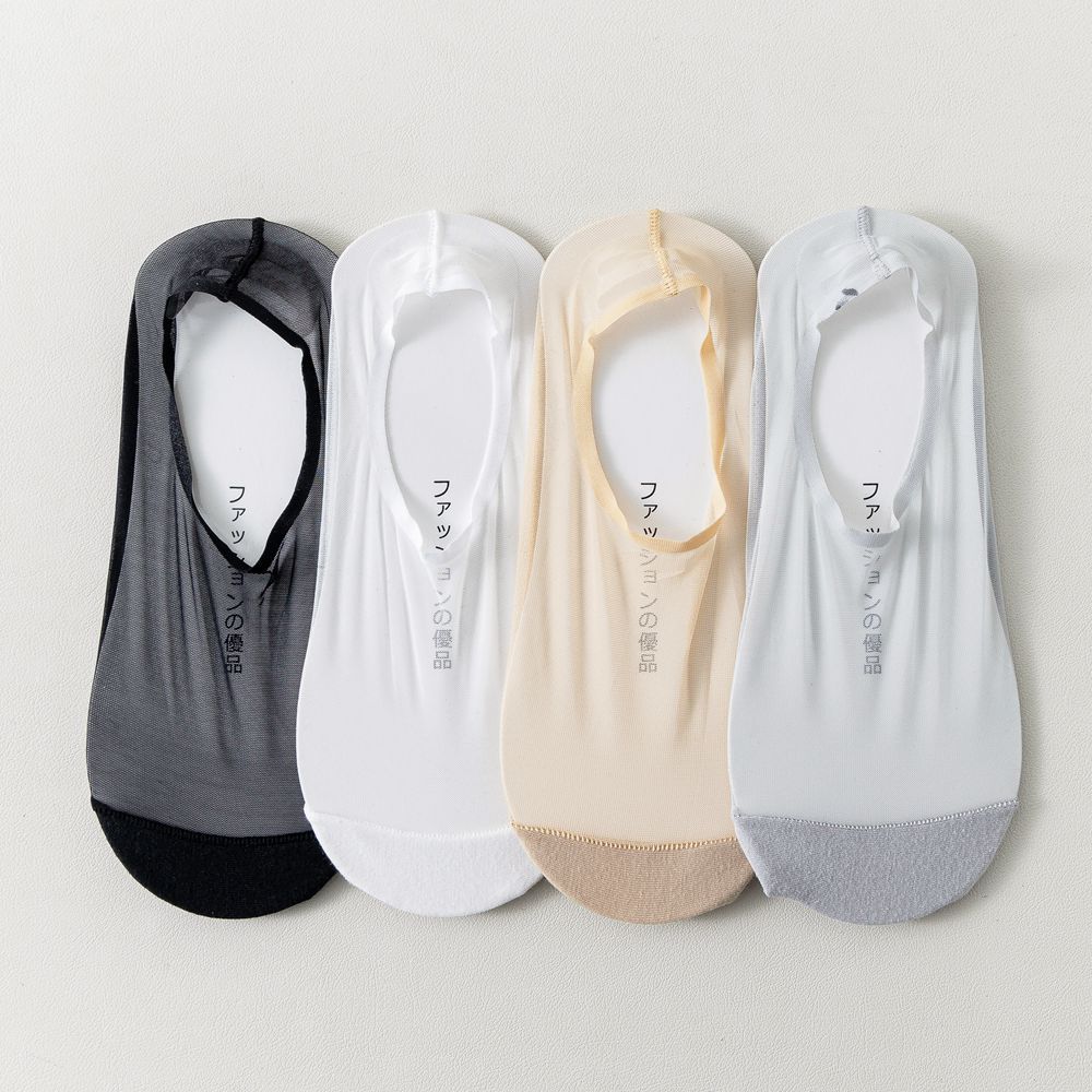 Zhuji transparent ultra-thin ice stockings ankle socks women's summer silicone non-slip non-slip cotton bottom low-top solid color socks