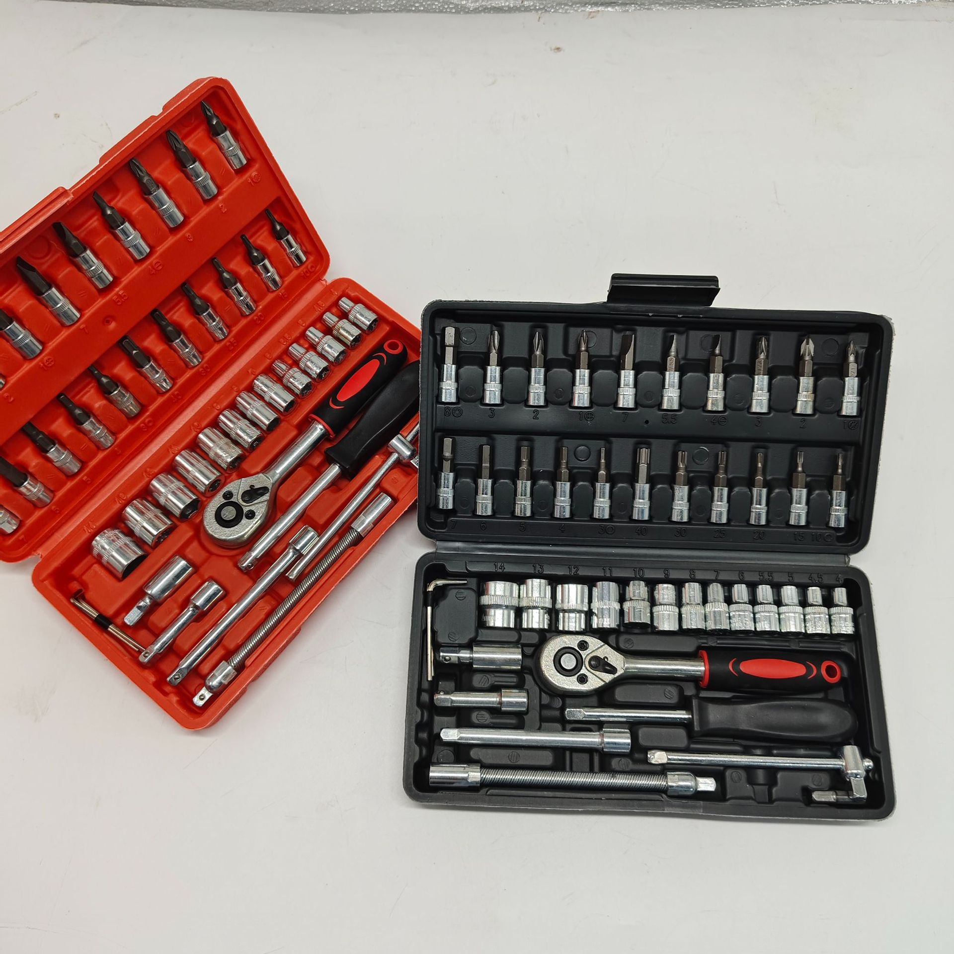 46 piezas de combinación de herramientas de llave de tubo 1/4 pequeña llave de destornillador de trinquete con reparación de vapor juego de manga pequeña hardware