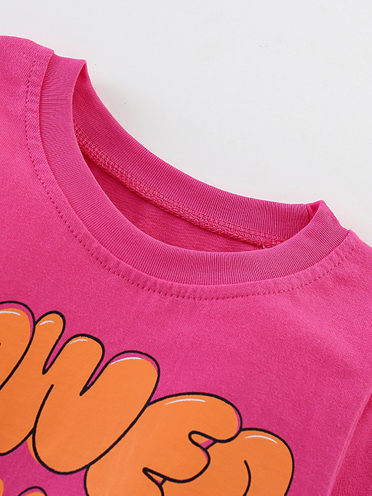 Camiseta de niña malwee transfronteriza otoño e invierno camisa de cuello redondo para niños europeos y americanos