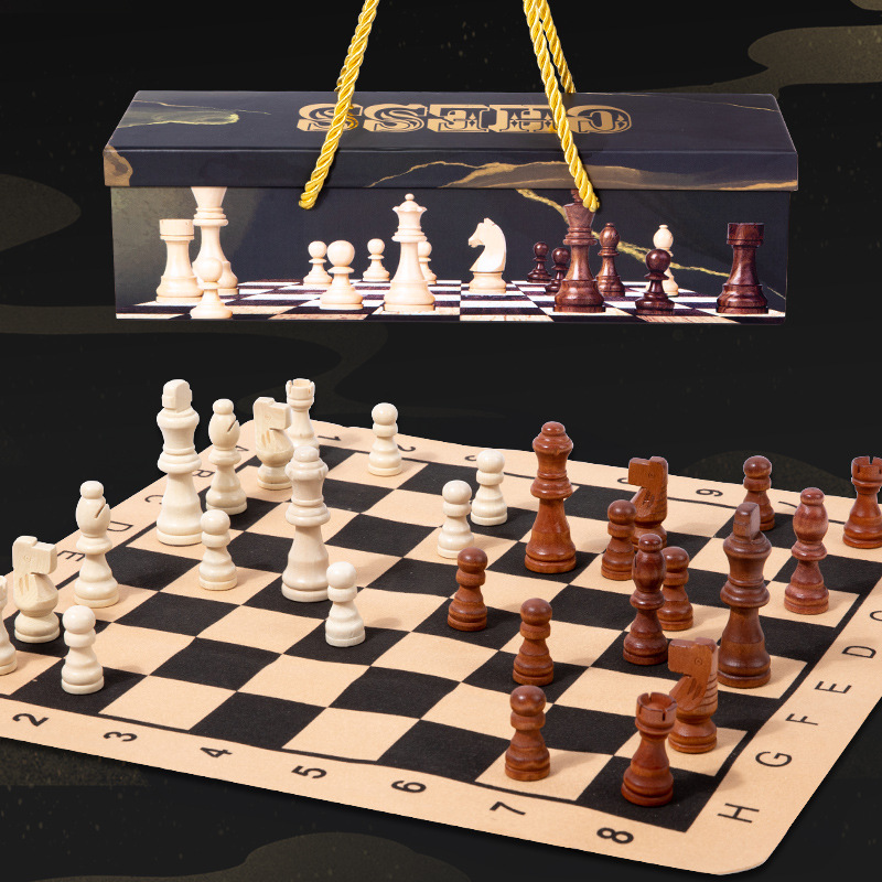 Los niños de la educación temprana de madera principiante adulto dos en uno de Ajedrez de educación temprana ocio juego de escritorio juguetes educativos