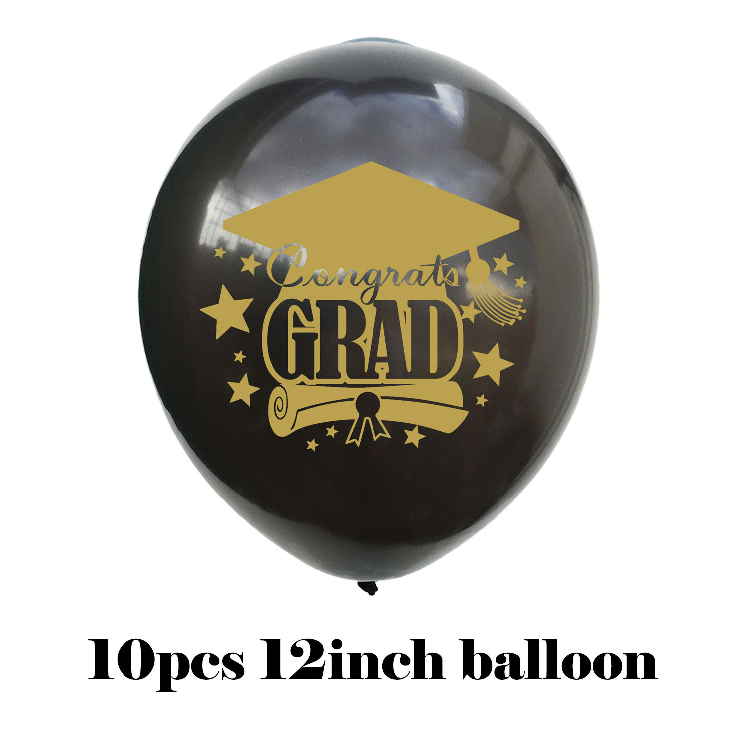 Temporada de graduación de Oro Negro Felicitar Grad carta globo felicitaciones fiesta de posgrado globo de lentejuelas