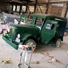 定制仿古前苏联嘎斯吉普车模型景区博物馆展览美陈装饰复古车模型