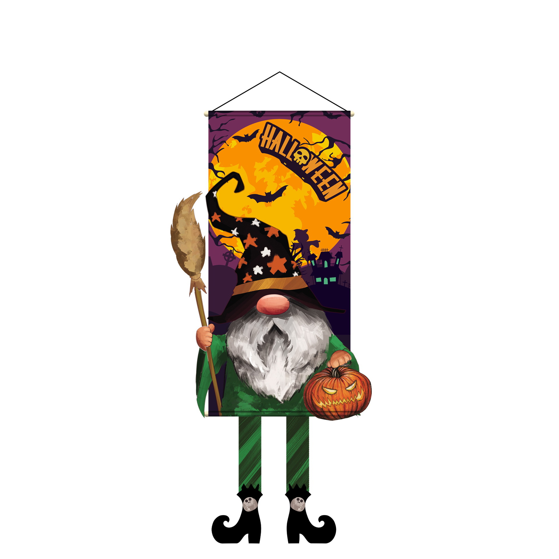 Transfronteriza nuevas decoraciones de Halloween enano adornos de calabaza suministros de fiesta Halloween puerta colgante de tela al por mayor image 7