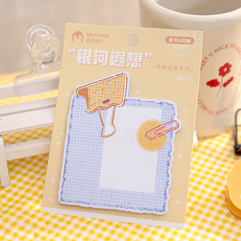 Mr. Paper tarjeta trasera N pegatinas de la serie de cuadros fijos originales ins notas adhesivas para estudiantes notas de oficina notas