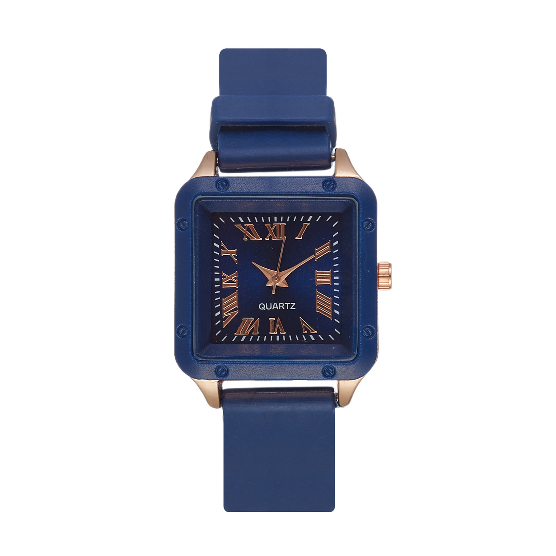 Women's Quartz Watch Silicone Strap Elegant Roman Square Dial_voghion.com